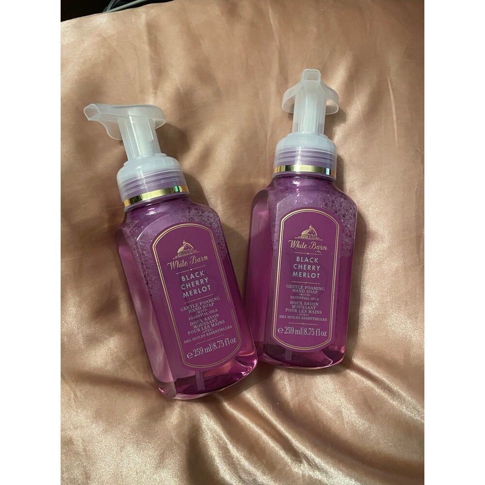 2x Bath & Body Works Black Cherry Merlot Gentle Foaming Hand Soap 8.75 oz each